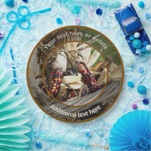 インディアンコーン秋秋パーソナライズされたパーティー ペーパープレート (パーティー)