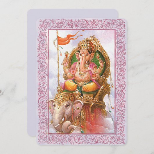 インディアンゴッズ/ガネシャ – 招待状カード 招待状 (正面/裏面)