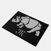 インディアンサイ素晴らしノセロスザユニコーンRhinoモノグラム ドアマット (アングル)