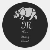 インディアンサイ素晴らしノセロスザユニコーンRhinoモノグラム ラウンドシール (正面)