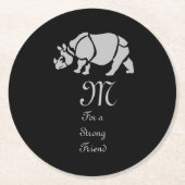 インディアンサイ素晴らしノセロスザユニコーンRhinoモノグラム ラウンドペーパーコースター (正面)