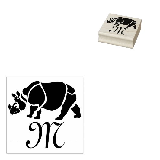 インディアンサイ素晴らしノセロスザユニコーンRhinoモノグラム ラバースタンプ (押印)