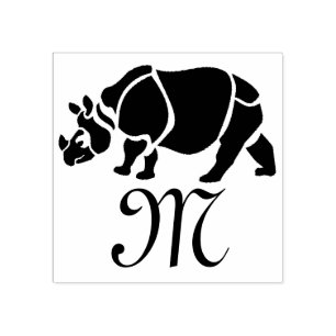 インディアンサイ素晴らしノセロスザユニコーンRhinoモノグラム ラバースタンプ