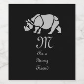 インディアンサイ素晴らしノセロスザユニコーンRhinoモノグラム ワインラベル (シングルラベル)