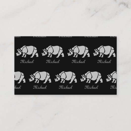 インディアンサイ素晴らしノセロスザユニコーンRhinoモノグラム 名刺 (正面)