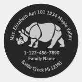 インディアンサイ素晴らしノセロスRhinoファミリーホームアドレス ラウンドシール (正面)