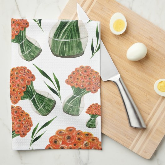 インディアンサマーイタリアンランヌカルス水彩 キッチンタオル (四つ折り)