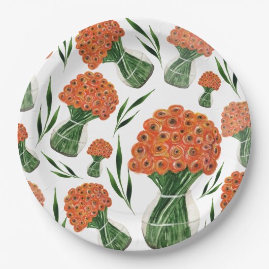 インディアンサマーイタリアンランヌカルス水彩 ペーパープレート (正面)