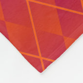 インディアンサマーオレンジとバイオレットアーガイル フリースブランケット (角)