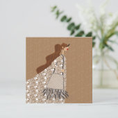 インディアンサマールックファッションイラストレーション 招待状 (スタンド正面)