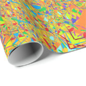 インディアンサリまたは抽象芸術アート多くの色で黄金 ラッピングペーパー (ロールコーナー)