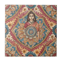 インディアンサリ女性シームレスパターン