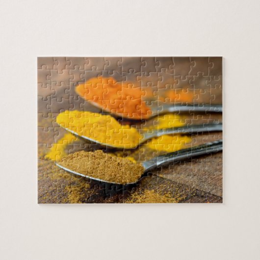 インディアンシェフキッチンクッカリースパイスonスプーン ジグソーパズル (横)