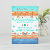 インディアンジェムズドリームキャッチャー赤ちゃんシャワー招待状 招待状 (スタンド正面)