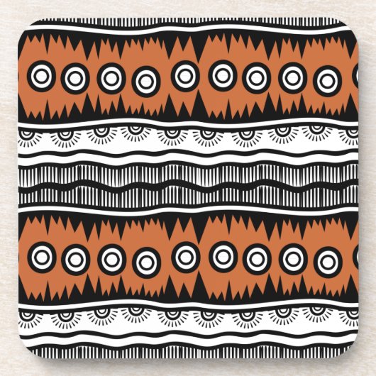 インディアンジオグラフィック茶色のトーンストライプ コースター (正面)