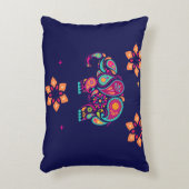 インディアンジワリ象カラフルデザイン アクセントクッション (正面(垂直))