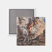 インディアンスカウティングパーティー, 1900 by Charles Marion Russ マグネット (正面/裏面)