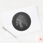 インディアンスカルヴィンテージブラック ラウンドシール (封筒)