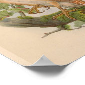 インディアンスクリーチフクロウ茶色ヴィンテージバードアートプリント ポスター (角)