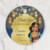 インディアンスタイルの女の子の誕生日パ感謝していーティーお願い フェイバータグ (正面)