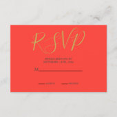 インディアンスタイルオレンジ色の金ゴールドモダンカラー結婚ズ エンクロージャーカード (正面)