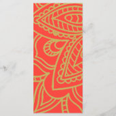 インディアンスタイルオレンジ金ゴールドカラーシック結婚ズ メニュー (裏面)