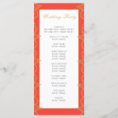 インディアンスタイルオレンジ金ゴールドパターン結婚式 プログラム (裏面)