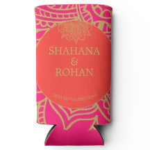 インディアンスタイルピンクオレンジモダン金ゴールド結婚ズ