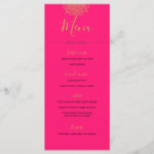 インディアンスタイルピンクオレンジ金ゴールドカラーシック結婚ズ メニュー (正面)