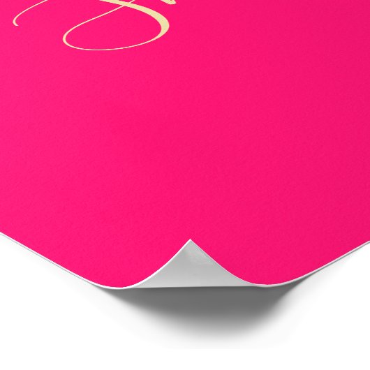 インディアンスタイルピンク金ゴールドカラーシック結婚ズウェルカム ポスター (角)