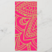 インディアンスタイルピンク金ゴールドカラーシック結婚ズ メニュー (裏面)