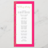 インディアンスタイルピンク金ゴールドカラー結婚式 プログラム (裏面)