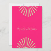 インディアンスタイルピンク金ゴールドシカジュアルック結婚ズインヴィタ 招待状 (正面)