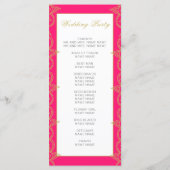 インディアンスタイルピンク金ゴールドパターン結婚式 プログラム (裏面)