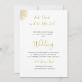 インディアンスタイルレッド金ゴールドカラーモダンシック結婚ズ 招待状 (裏面)