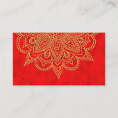 インディアンスタイルレッド金ゴールドカラー結婚ズウェサイト 名刺 (裏面)