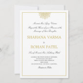 インディアンスタイル赤マルブリード金ゴールドカラー結婚ズ 招待状 (正面)