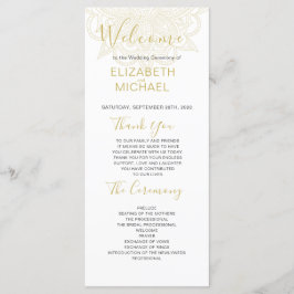 インディアンスタイル赤金ゴールド着色結婚式 プログラム