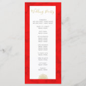 インディアンスタイル赤金ゴールド着色結婚式 プログラム (裏面)