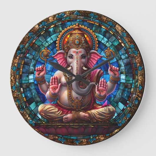 インディアンスピリチュアルデコールforハウスor temple ラージ壁時計 (正面)