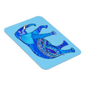 インディアンゾウが青いアラベスク模様 マグネット (右側)