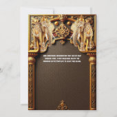 インディアンゾウフローラ金ゴールド高級ブライダルシャワー 招待状 (裏面)