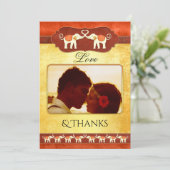 インディアンゾウ写真サンキューカード サンキューカード (スタンド正面)