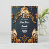 インディアンゾウ海軍金ゴールド王室の装飾的なヒンドゥー 招待状 (スタンド正面)