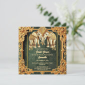 インディアンゾウ緑金ゴールド華美ブライダルシャワー シーズンカード (スタンド正面)