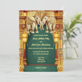 インディアンゾウ金ゴールドグリーンランタン豪華 招待状 (スタンド正面)