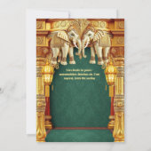 インディアンゾウ金ゴールドグリーンランタン豪華 招待状 (裏面)