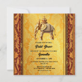 インディアンゾウ金ゴールドペイズリー贅沢ブライダル シーズンカード (正面)