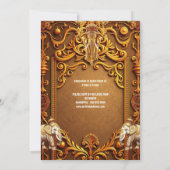 インディアンゾウ金ゴールド伝統的ヒンドゥーブライダル 招待状 (裏面)