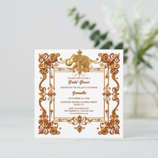 インディアンゾウ金ゴールド白華美ブライダルシャワー シーズンカード (スタンド正面)